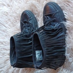 Chuck Taylor All Star High Top Leather Converse With Tasssels